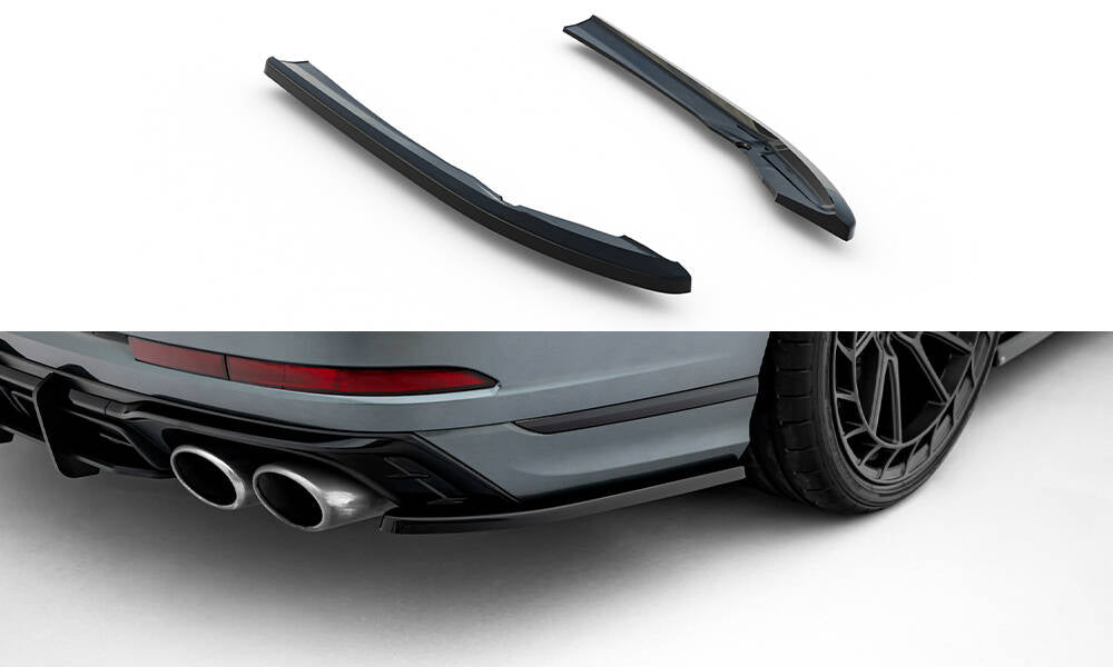 Heck Ansatz Flaps Diffusor für Audi S8 D5 Facelift schwarz Hochglanz