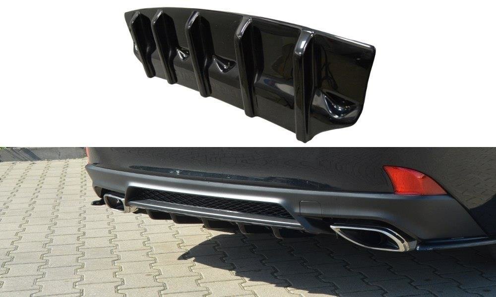 Diffusor Heck Ansatz für Lexus IS Mk3 Facelift T schwarz Hochglanz
