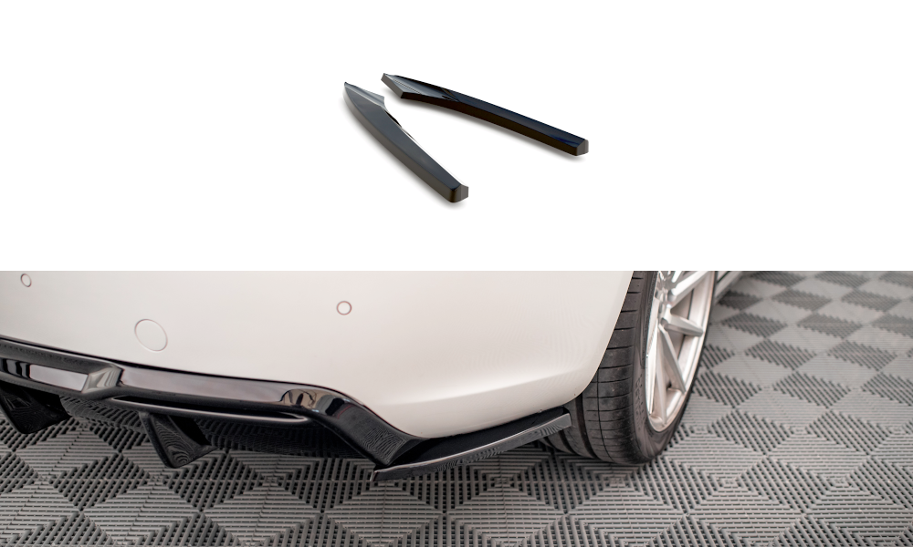 Heck Ansatz Flaps Diffusor für Audi A5 Coupe 8T Facelift schwarz Hochglanz