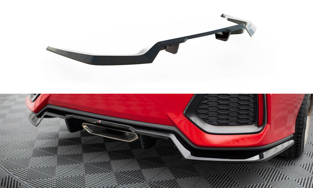 Mittlerer Cup Diffusor DTM Look Heck Ansatz für Honda Civic SI Mk10 schwarz Hochglanz