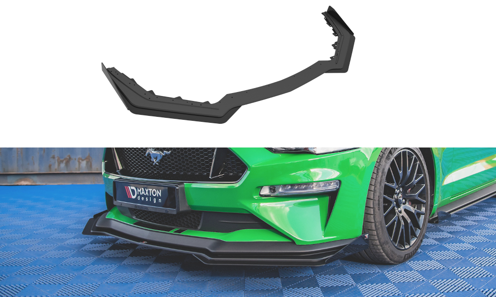 Street Pro Front Ansatz für V.1 für + Flaps Ford Mustang GT Mk6 Facelift schwarz Hochglanz