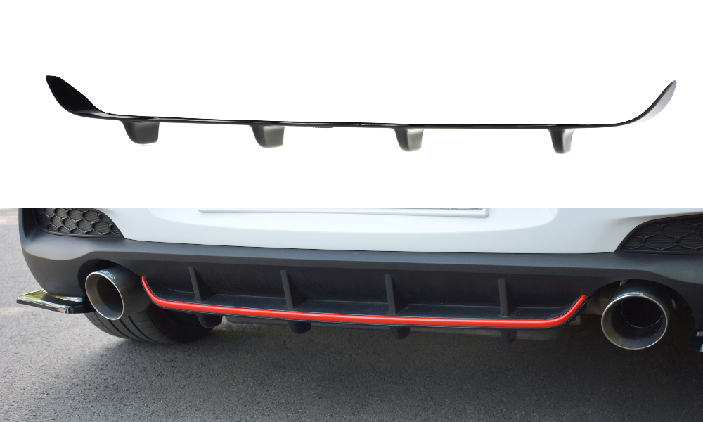 Diffusor Heck Ansatz für Hyundai I30 N Mk3 Hatchback schwarz Hochglanz