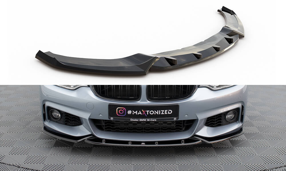 Front Ansatz V.3 für BMW 4er Coupe / Gran Coupe / Cabrio M-Paket F32 / F36 / F33 schwarz Hochglanz
