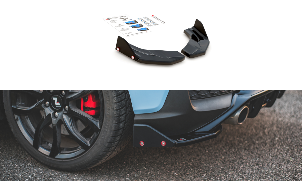 Heck Ansatz Flaps Diffusor V.7 + Flaps für Hyundai I30 N Mk3 Hatchback