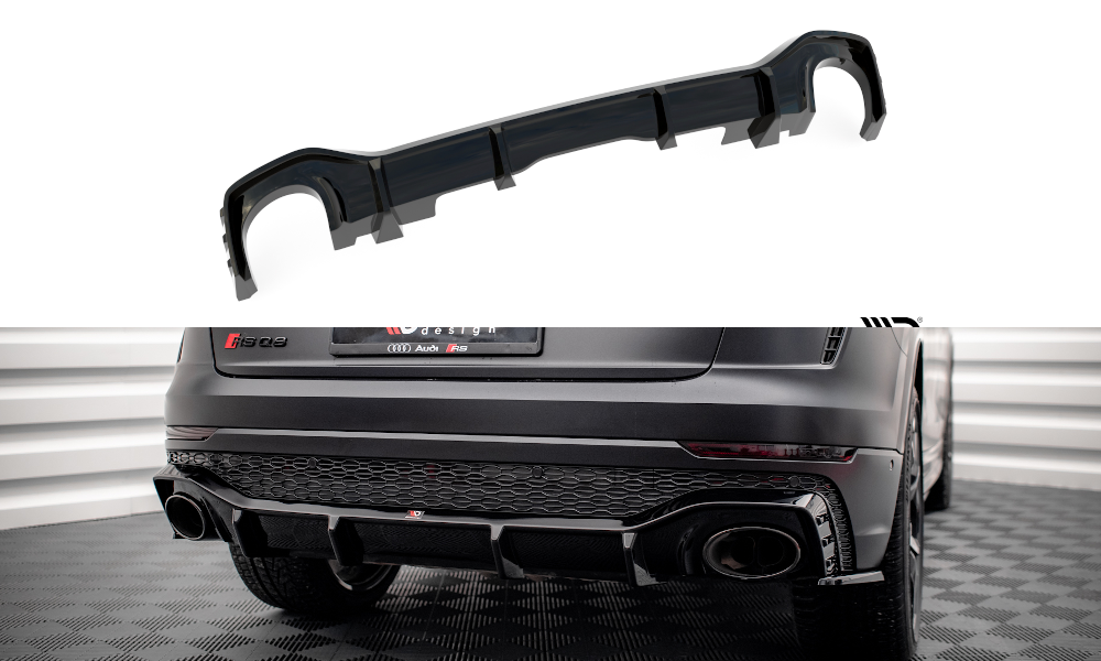 Diffusor Heck Ansatz für Audi RSQ8 Mk1 schwarz Hochglanz