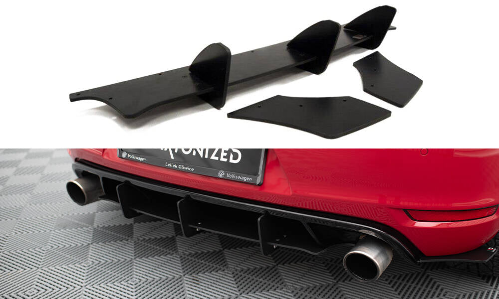 VW GOLF 6 GTI / 35TH Diffusor Heck Ansatz für Heckschürze für & Heck Ansatz Flaps Diffusor für