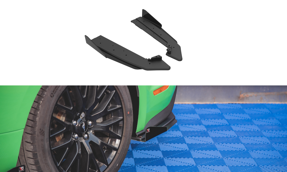 Street Pro Heck Ansatz Flaps Diffusor V.1 +Flaps für Ford Mustang GT Mk6 Facelift schwarz Hochglanz