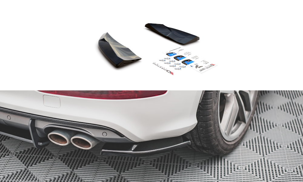 Heck Ansatz Flaps Diffusor für Audi SQ5 Mk1 (8R) schwarz Hochglanz