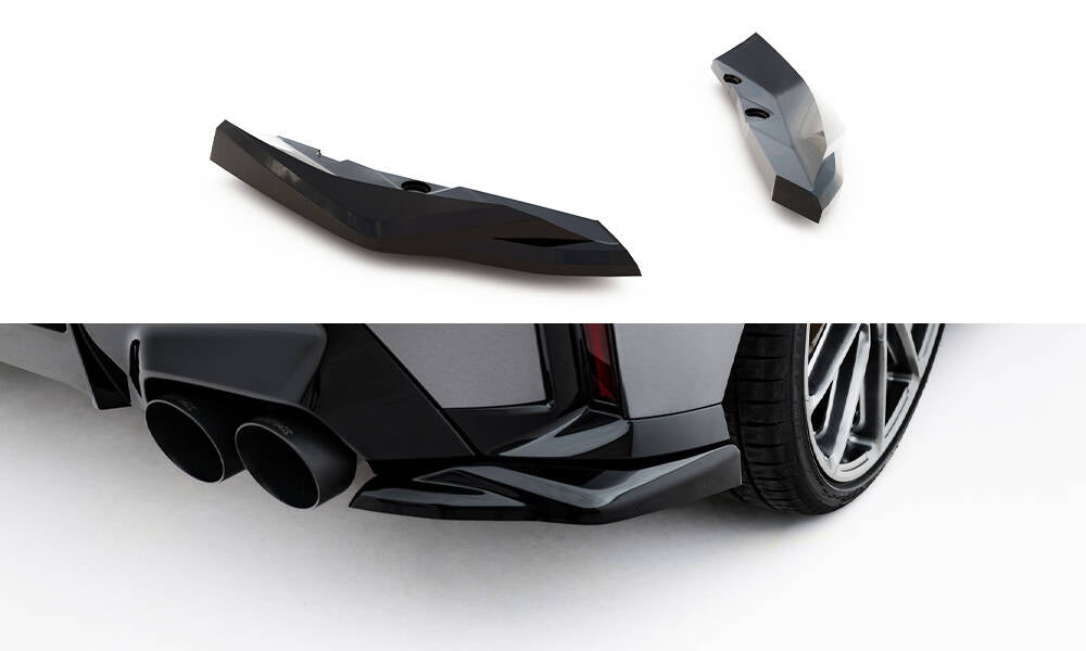 Heck Ansatz Flaps Diffusor V.5 für BMW M135i F70 schwarz Hochglanz
