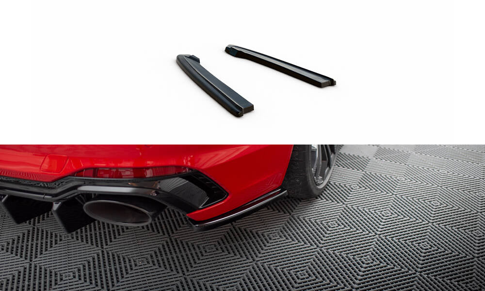 Heck Ansatz Flaps Diffusor für Audi RS4 B9 / B9 Facelift schwarz Hochglanz