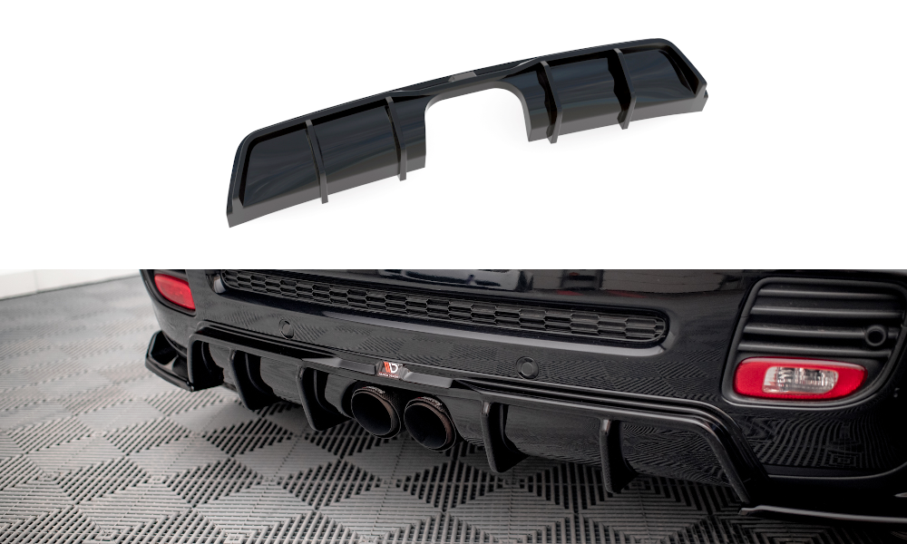 Diffusor Heck Ansatz für Mini Cooper John Cooper Works R56 schwarz Hochglanz