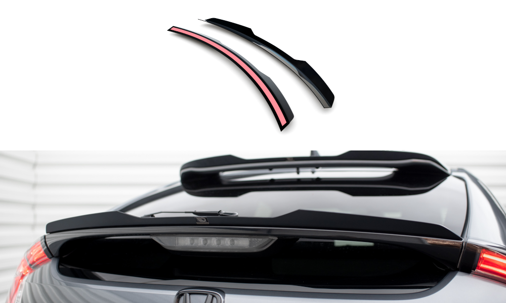 Niedriger Spoiler CAP für Honda Civic Sport Mk 10 schwarz Hochglanz