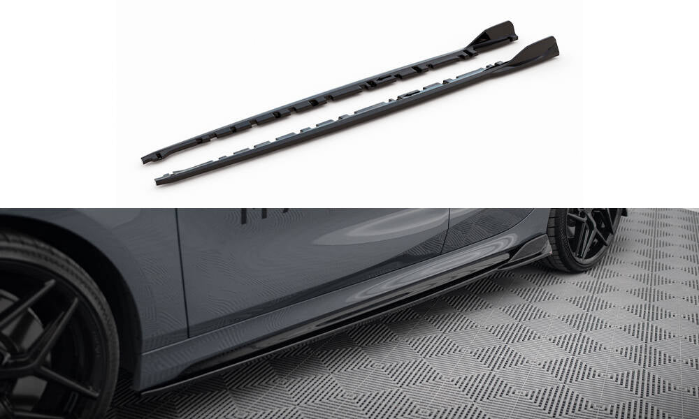 Seitenschweller Ansatz für V.3 für BMW 1er M-Paket/ M135i / 128ti F40 schwarz Hochglanz