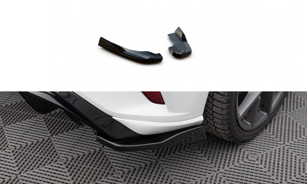 Heck Ansatz Flaps Diffusor V.3 für (Für heckansatz v.2) Ford Focus Hatchback ST Mk4 schwarz Hochglanz