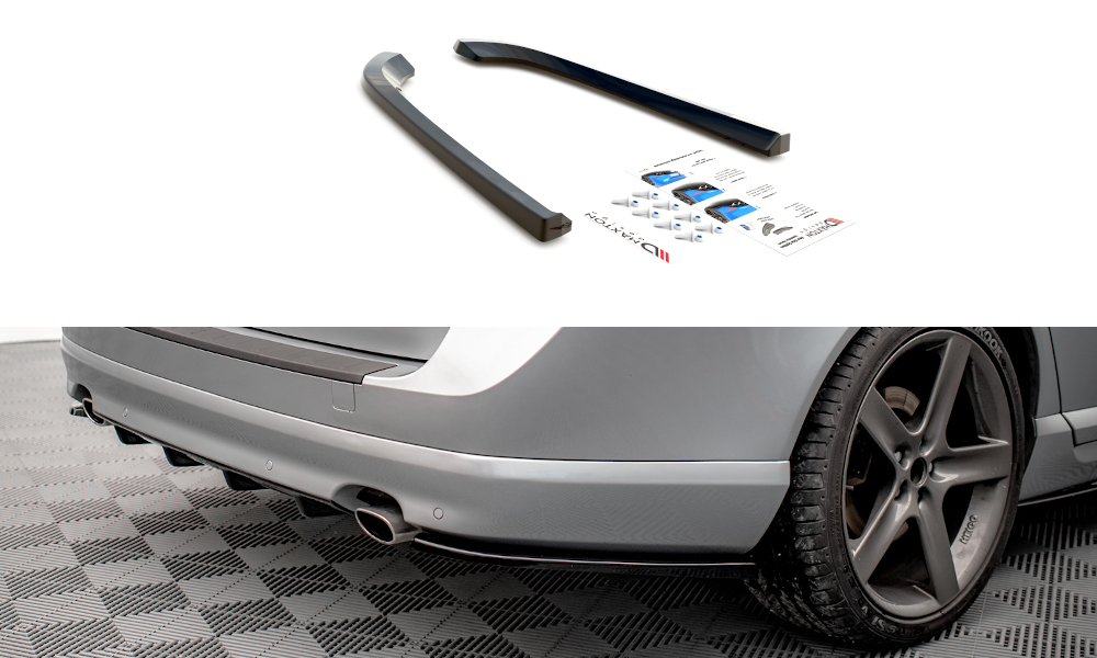 Heck Ansatz Flaps Diffusor für Volvo V70 Mk3 Carbon Look
