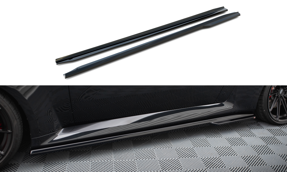 Seitenschweller Ansatz für V.1 für BMW M2 G87 schwarz Hochglanz