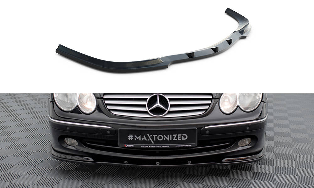 Front Ansatz V.1 für MERCEDES CLK W 209 FÜR STANDARD STOßSTANGE schwarz Hochglanz