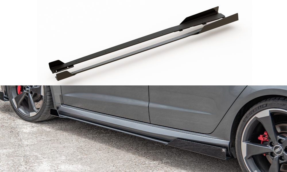 Street Pro Seitenschweller Ansatz für + Flaps Audi RS3 8V Sportback schwarz Hochglanz