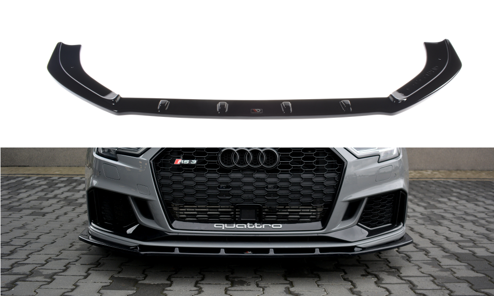 Front Ansatz V.1 für Audi RS3 8V FL Limousine schwarz Hochglanz