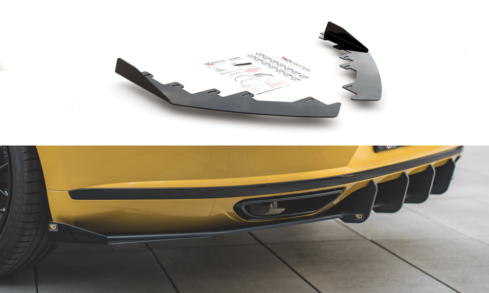 Hintere Seiten Flaps für VW Arteon R-Line schwarz Hochglanz