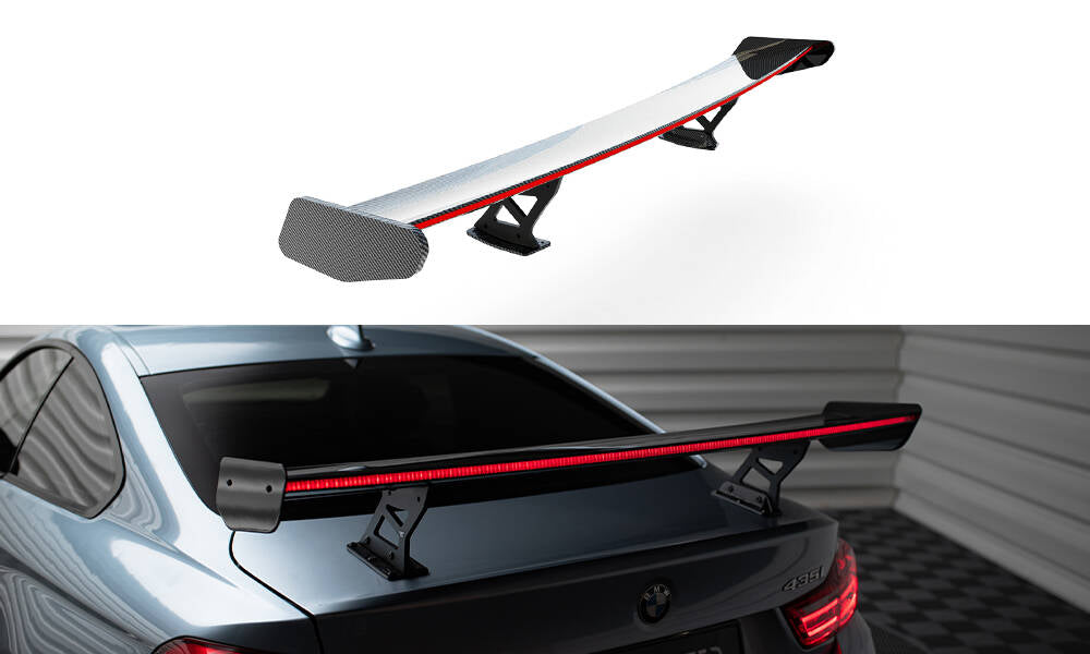 Carbon Spoiler With Internal Brackets Uprights + LED BMW 4er F32 / 4 F32 M-Paket Coupe