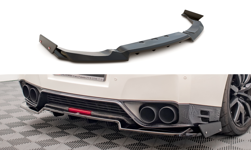 Mittlerer Diffusor Heck Ansatz +Flaps für Nissan GTR R35 Facelift