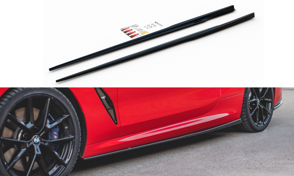 Seitenschweller Ansatz für BMW 8 Coupe M-Paket G15 / M8 F92 schwarz Hochglanz