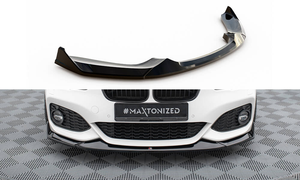 Front Ansatz V.4 für CSL Look BMW 1er M-Paket / M140i F20 Facelift schwarz Hochglanz