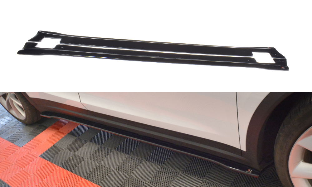 Seitenschweller Ansatz V.2 für TESLA MODEL X schwarz Hochglanz