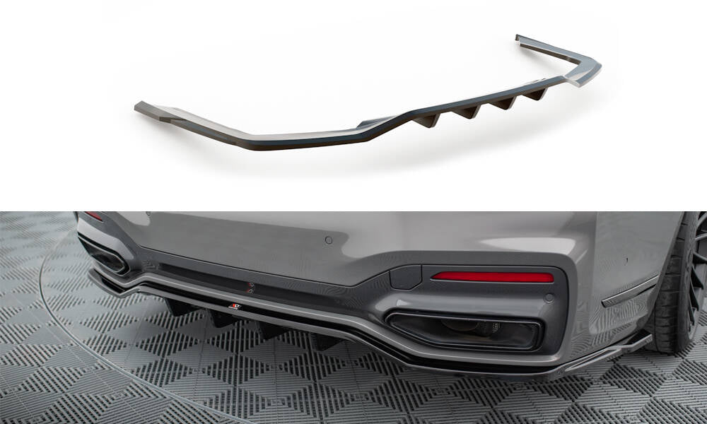 Mittlerer Cup Diffusor DTM Look Heck Ansatz V.2 für BMW 7 M-Paket G11 / G12 Facelift schwarz Hochglanz