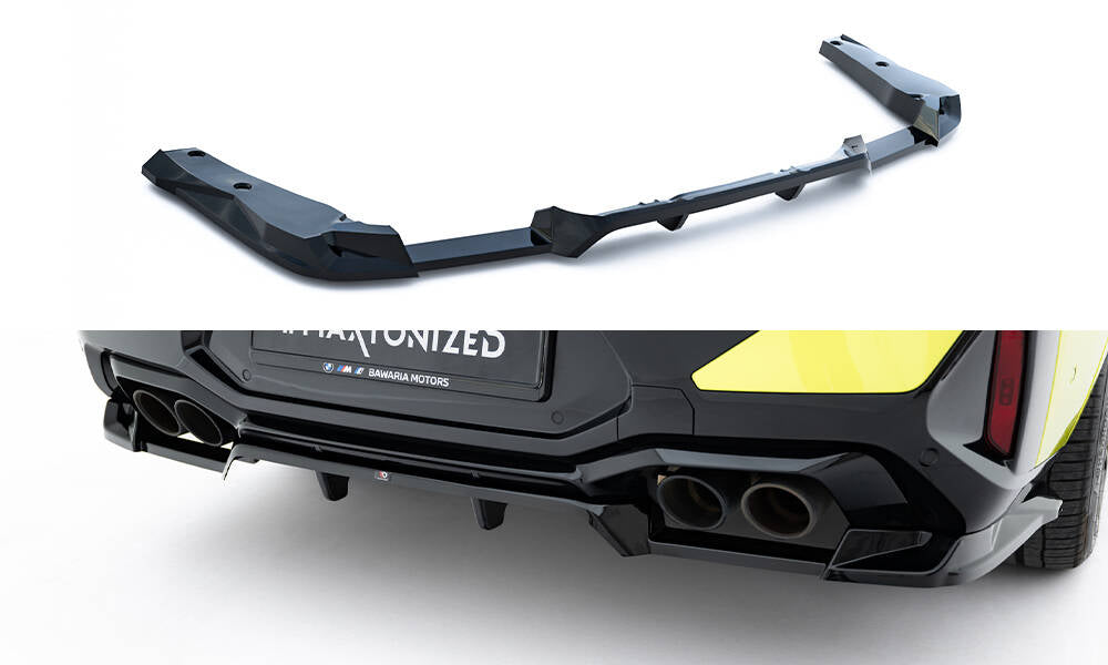 Mittlerer Cup Diffusor DTM Look Heck Ansatz für BMW X4M F98 Facelift schwarz Hochglanz