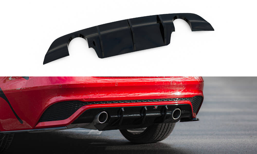 Diffusor Heck Ansatz für Jaguar XE R-Dynamic X760 Facelift schwarz Hochglanz