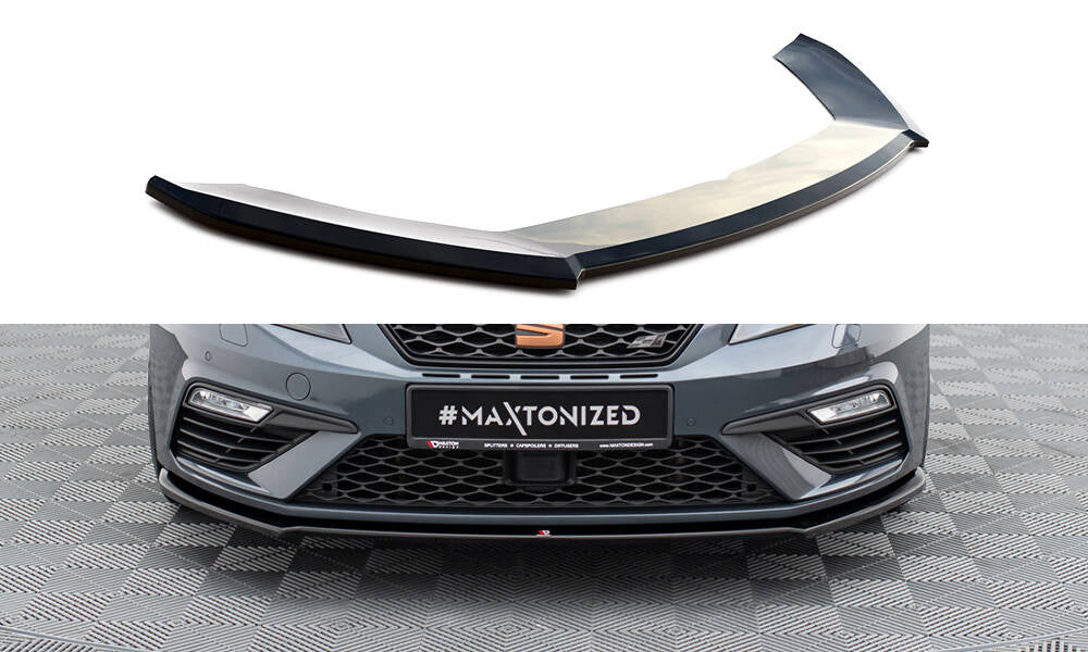 Front Ansatz V.4 für Seat Leon Cupra / FR Mk3 FL schwarz Hochglanz