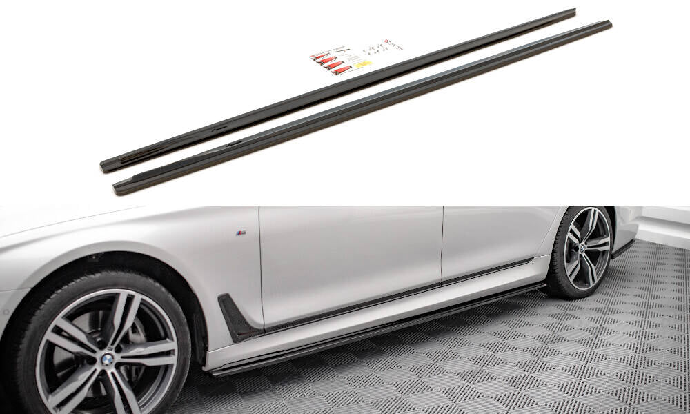 Seitenschweller Ansatz für V.1 für BMW 7 Lang M-Paket G12 schwarz Hochglanz