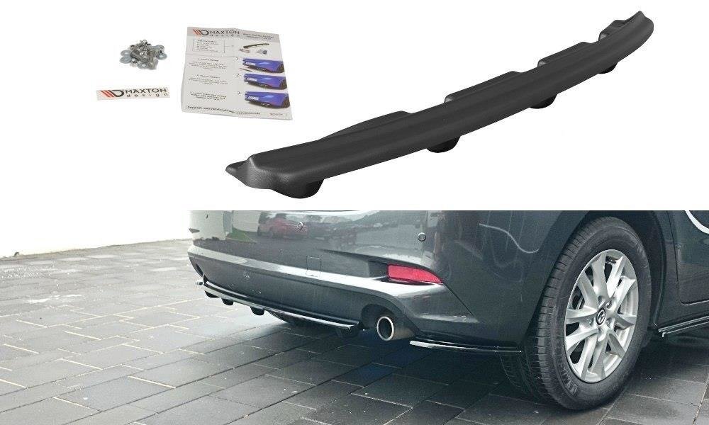 Mittlerer Diffusor Heck Ansatz für Mazda 3 BN (Mk3) Facelift DTM LOOK schwarz matt
