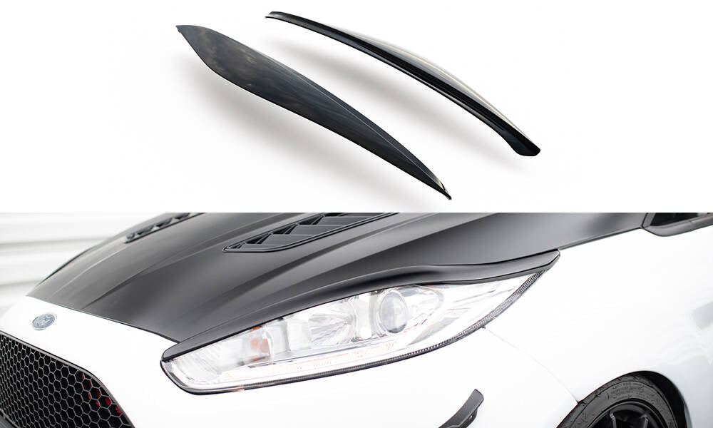 Scheinwerfer Blenden Böser Blick V.1 für Ford Fiesta ST / ST-Line / Standard Mk7 FL schwarz Hochglanz