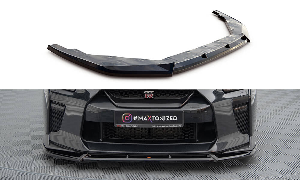 Front Ansatz V.2 für Nissan GTR R35 Facelift schwarz Hochglanz
