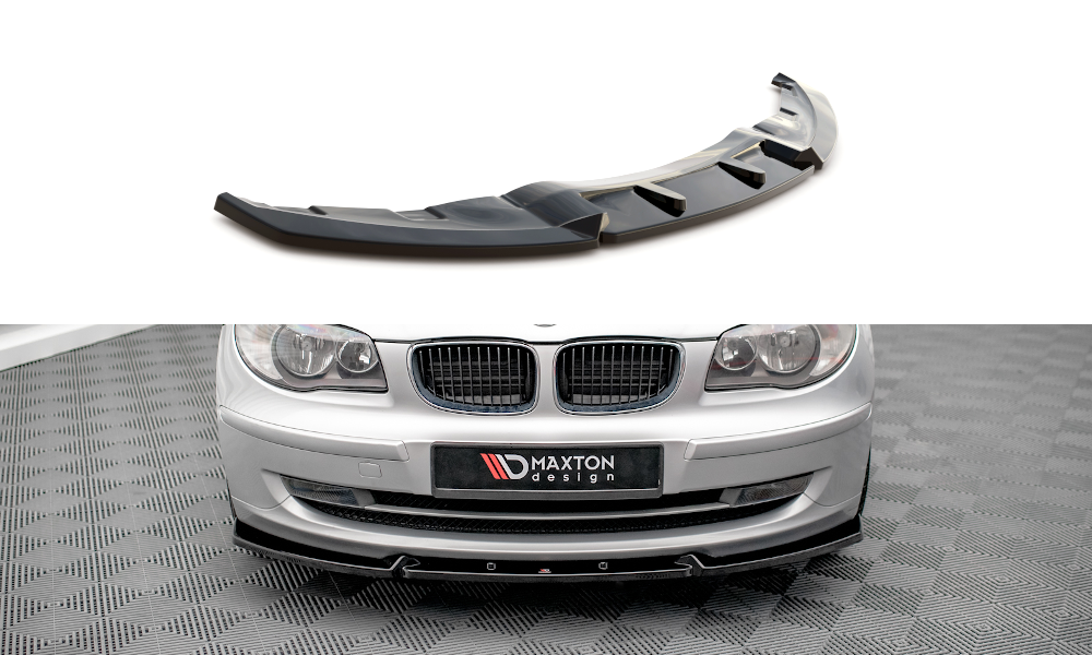 Front Ansatz V.3 für BMW 1er E81 Facelift schwarz Hochglanz