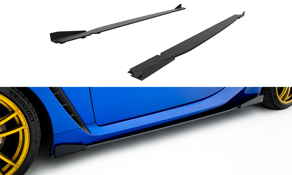 Street Pro Seitenschweller Ansatz für V.1 + Flaps für Subaru BRZ Mk2 schwarz Hochglanz