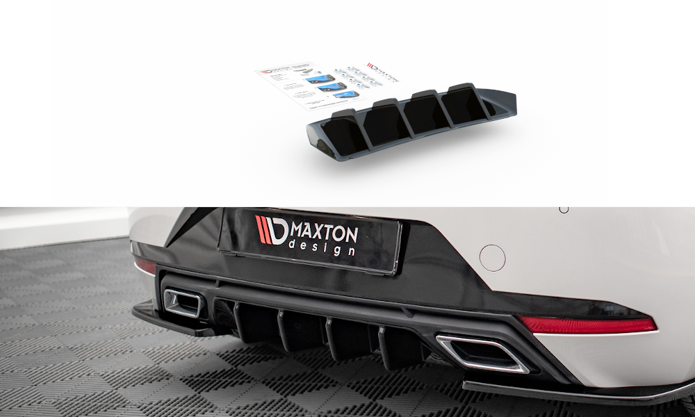 Diffusor Heck Ansatz für Seat Ibiza FR/ Standard Mk5 schwarz Hochglanz