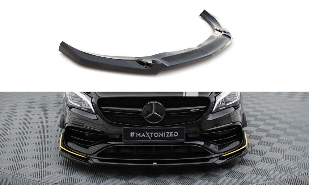 Front Ansatz V.4 für Mercedes-AMG CLA 45 Aero C117 Facelift schwarz Hochglanz