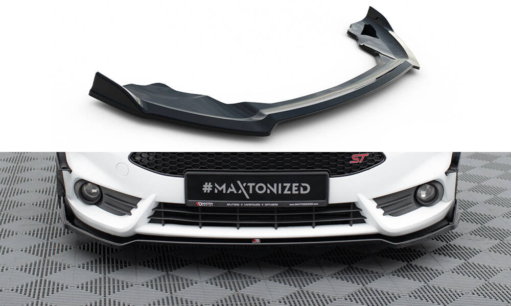 Front Ansatz V.5 für Ford Fiesta ST Mk7 Facelift schwarz Hochglanz