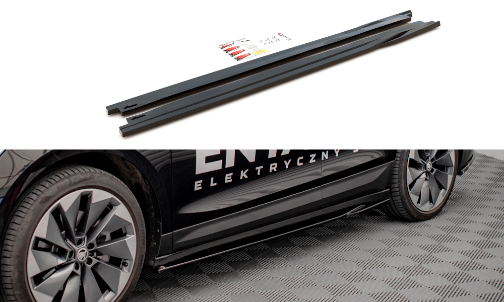 Seitenschweller Ansatz für Skoda Enyaq iV Carbon Look