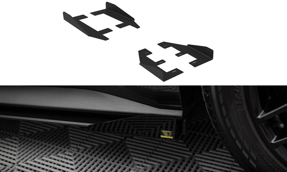 Seitenschweller Flaps für Ford Mustang GT Mk6 schwarz Hochglanz