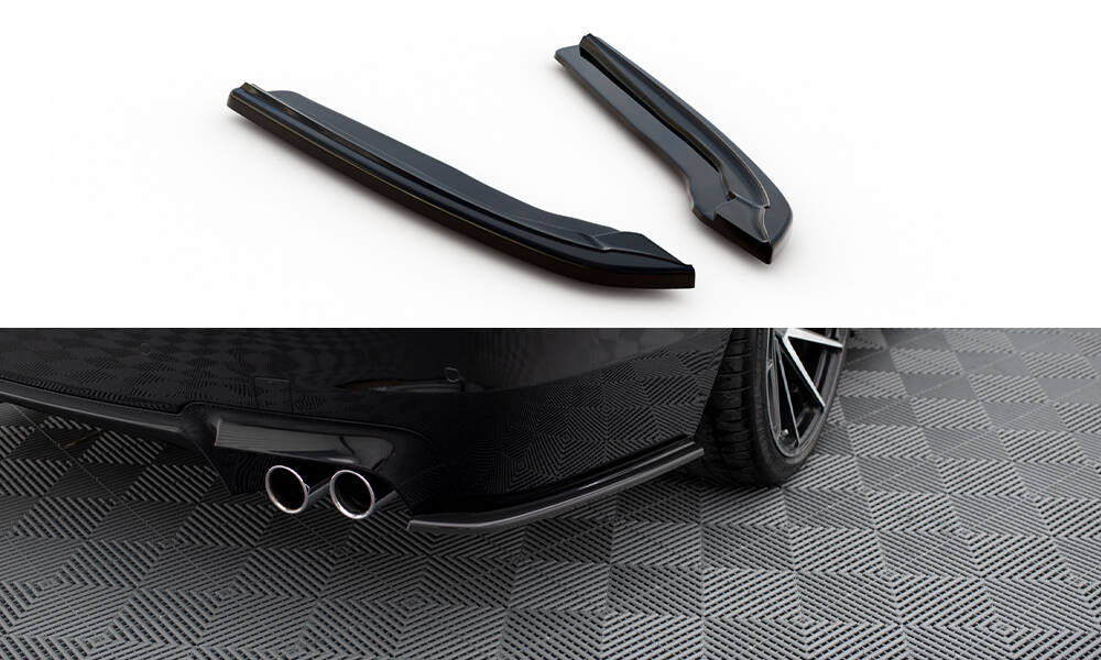 Heck Ansatz Flaps Diffusor für BMW M5 F10 schwarz Hochglanz