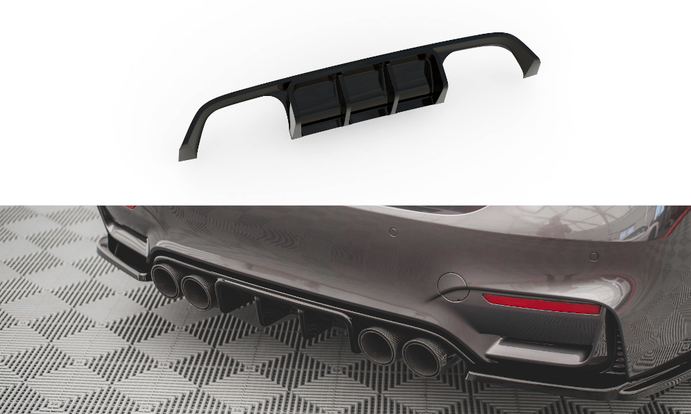 Diffusor Heck Ansatz für BMW M4 F82 schwarz Hochglanz