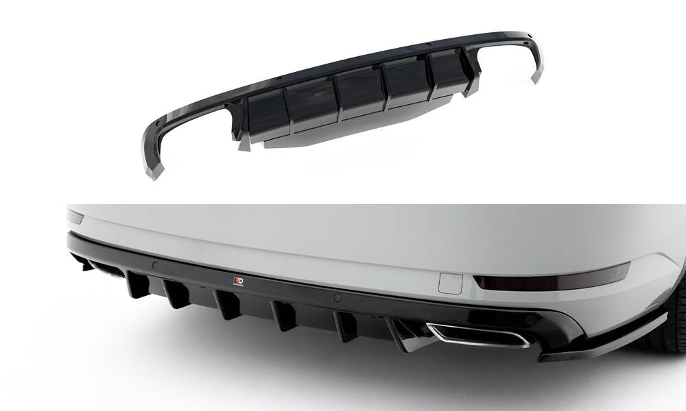 Diffusor Heck Ansatz für Skoda Superb Liftback / Combi Mk3 schwarz Hochglanz