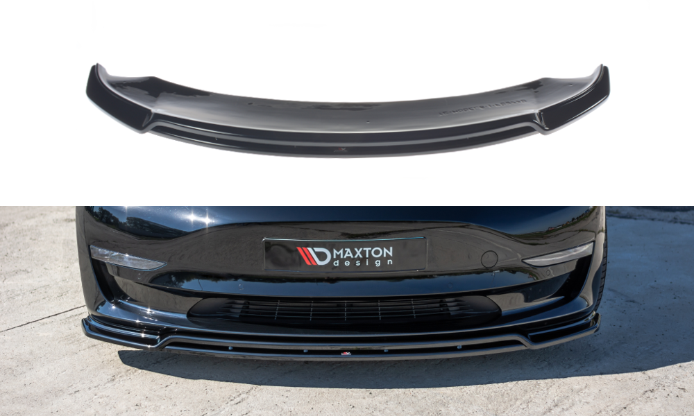 Front Ansatz V.2 für Tesla Model 3 schwarz Hochglanz
