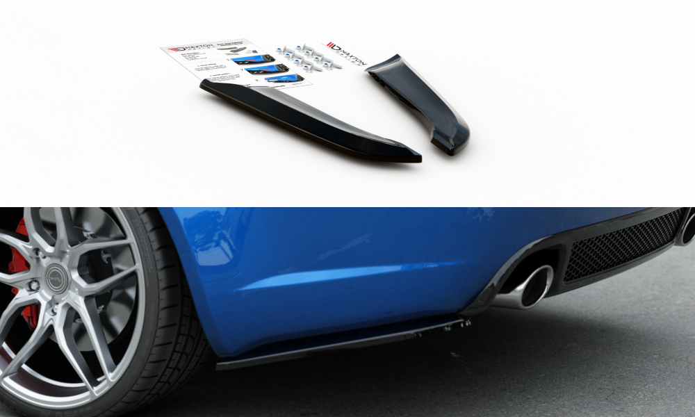 Heck Ansatz Flaps Diffusor V.1 für Audi RS4 Limousine B7 schwarz Hochglanz