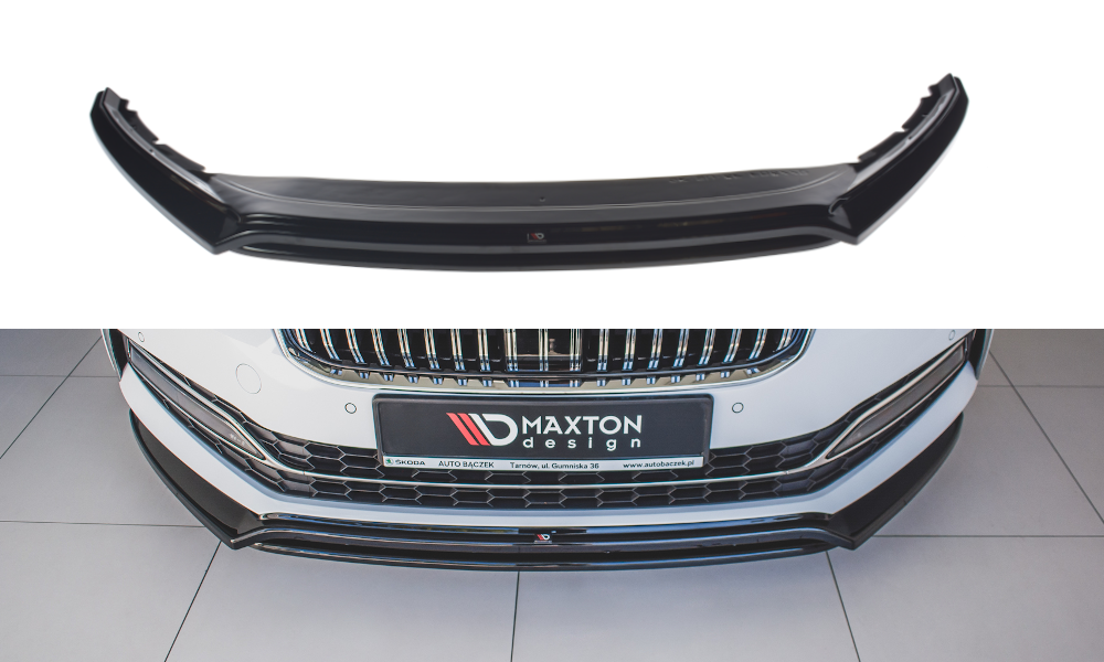 Front Ansatz V.3 für Skoda Superb Liftback / Combi Mk3 Facelift schwarz Hochglanz